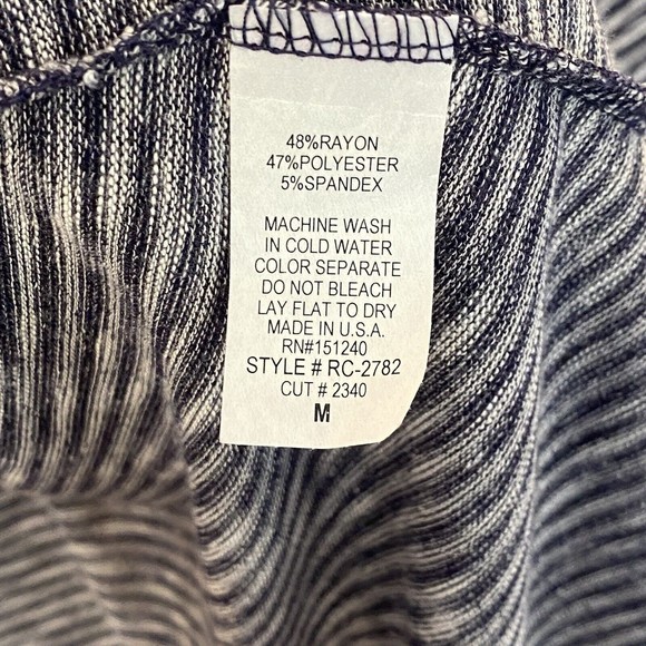 Rolla Coaster Open Front Boho Lightweight Black/White Long Sleeve Cardigan Sz M - Picture 6 of 6